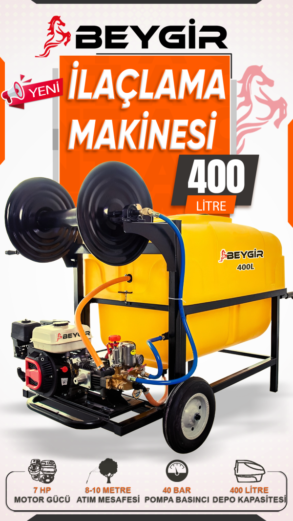 BEYGİR Pulverizatör 400L Tanklı İlaçlama Makinesi - Görsel 2